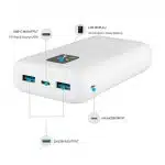 Fixed - Power Bank Zen 10 (FIXZEN-20-WH) - 2x USB, Type-C, 20W, 20000mAh, με οθόνη LCD - Λευκό - Image 5