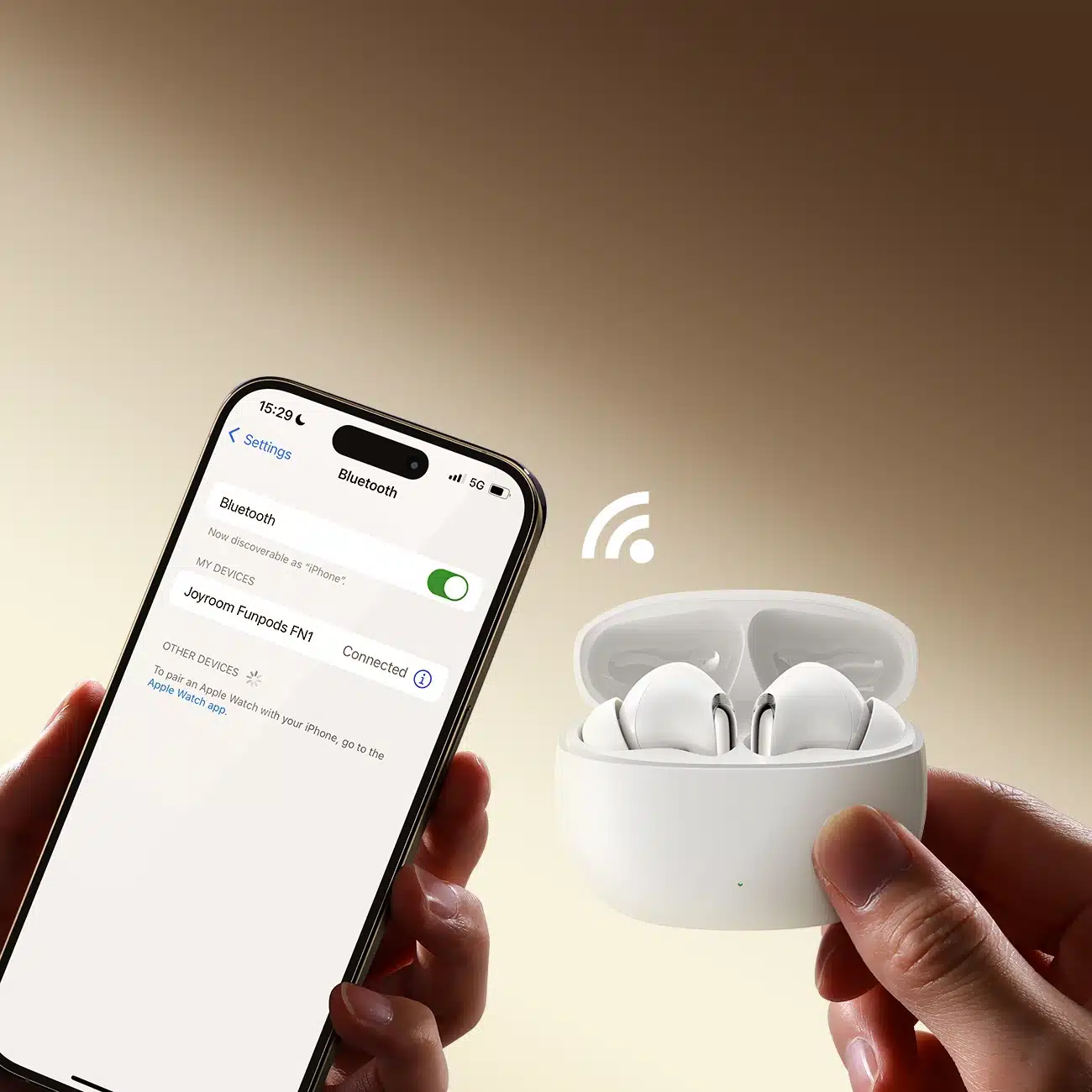 Joyroom Funpods JR-FN1 ασύρματα in-ear TWS ακουστικά Bluetooth 5.4 ANC ENC - λευκό - Image 15