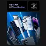 Techsuit - Καλώδιο δεδομένων (PCB114D) - για Apple, Android, Type-C, Υπερ Γρήγορη Φόρτιση, PD60W, Ευέλικτο, Ανθεκτικό, 1μ - Μαύρο - Image 5