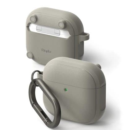 Ringke - Θήκη προστασίας Onyx Magnetic - για AirPods 4, Αντιολισθητική υφή, Τρύπα για καραμπίνα - Ζεστό γκρι