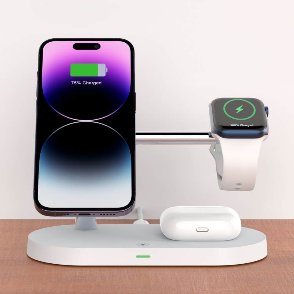 Tech-Protect A12 3in1 μαγνητικός MagSafe ασύρματος φορτιστής λευκός - Image 7