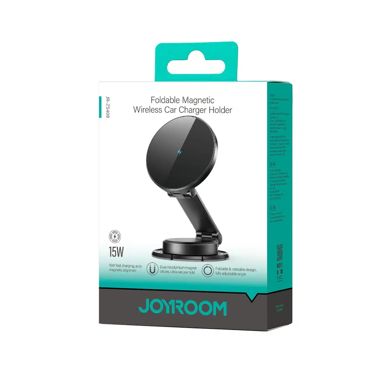 Joyroom JR-ZS408 μαγνητική βάση με 15W επαγωγικό φορτιστή για καμπίνα αυτοκινήτου - μαύρο - Image 2