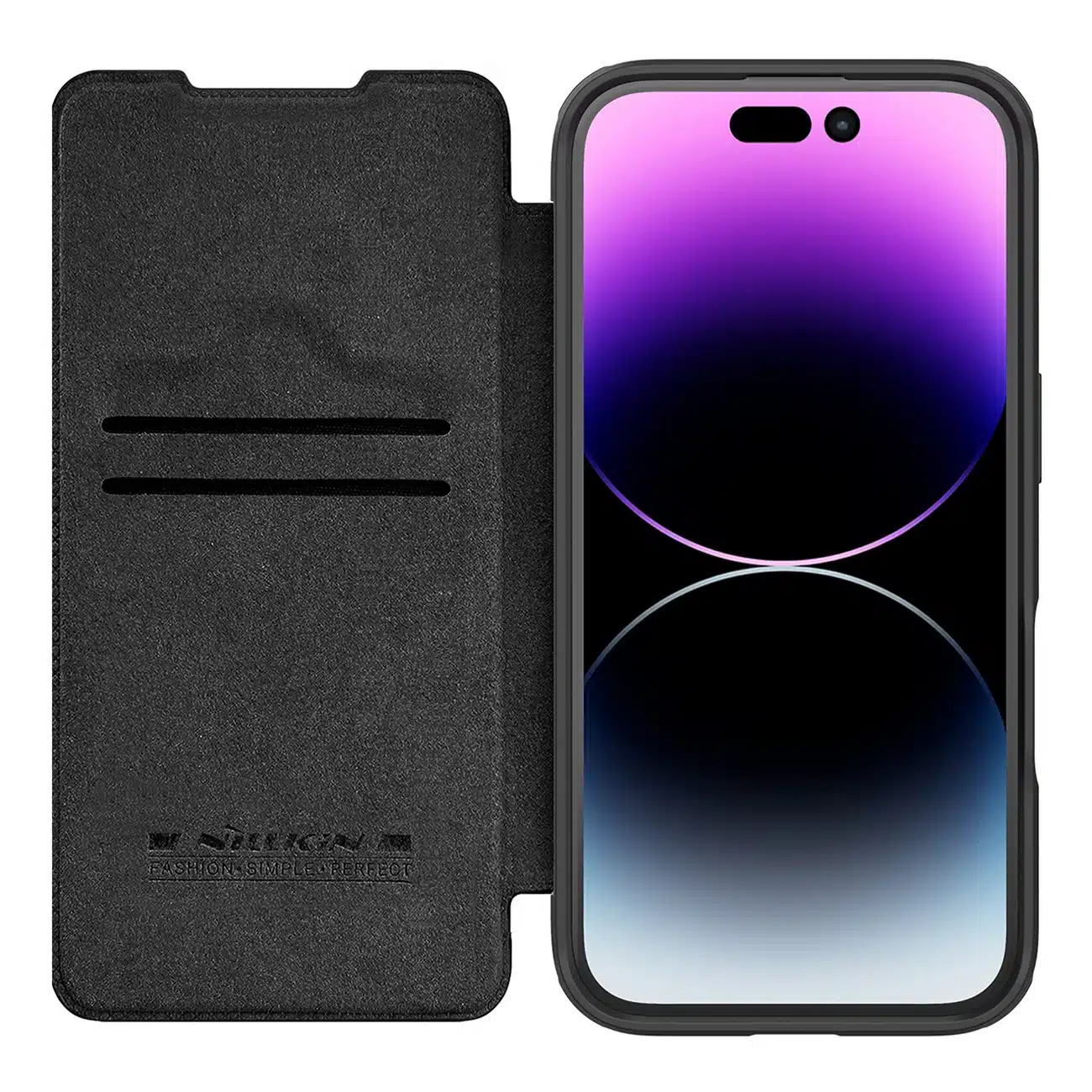 Nillkin Δερμάτινη θήκη Nillkin Qin Prop - θήκη για Apple iPhone 16 - Μαύρο - Image 4
