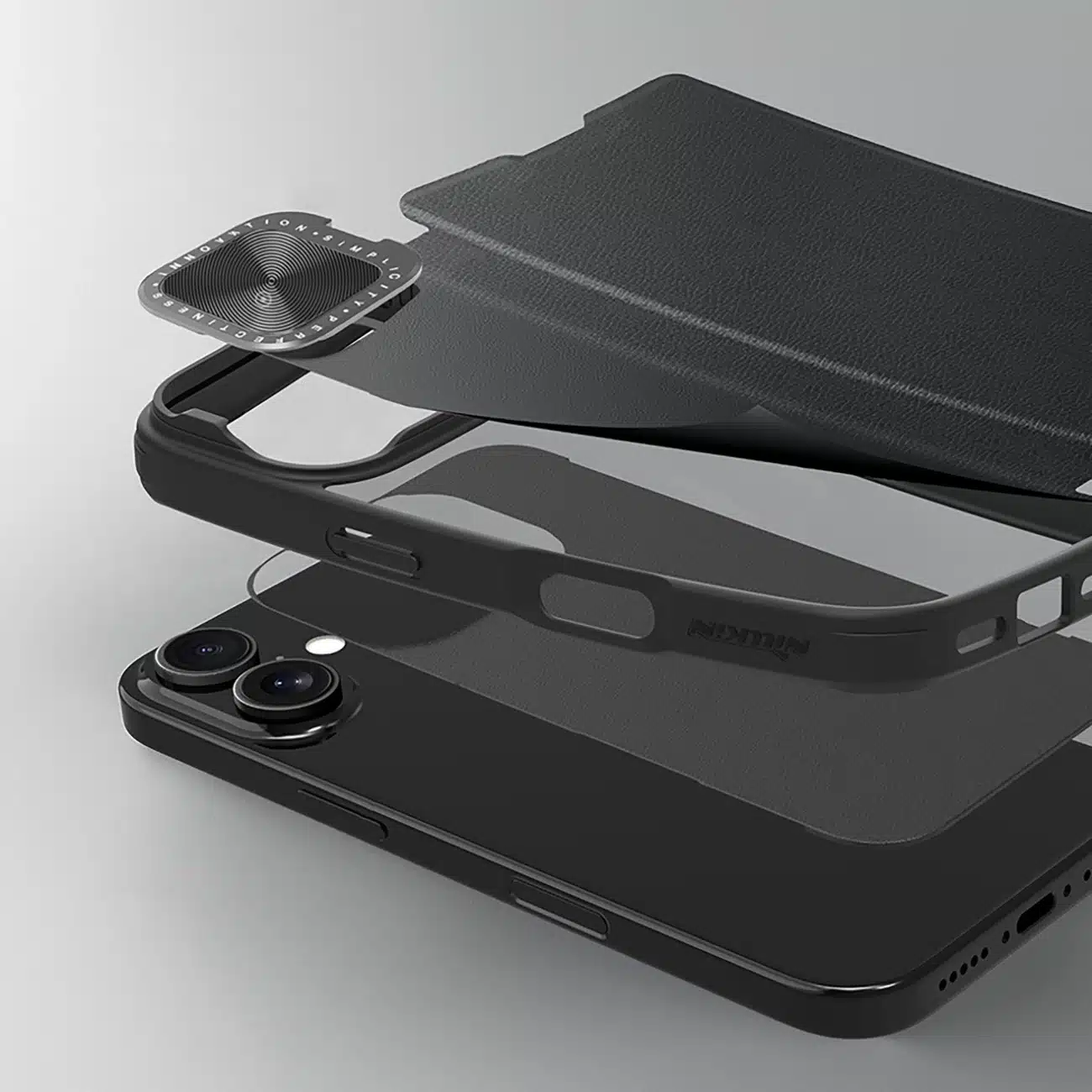 Nillkin Δερμάτινη θήκη Nillkin Qin Prop - θήκη για Apple iPhone 16 - Μαύρο - Image 9