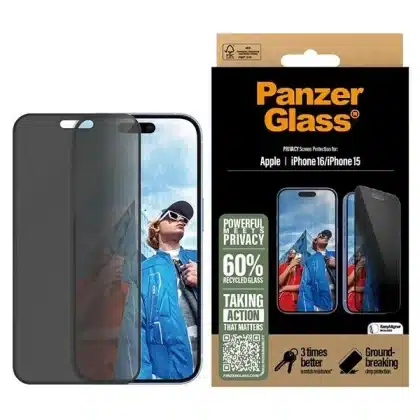 PanzerGlass προστατευτικό οθόνης ιδιωτικότητας iPhone 16 6.1" Ultra-Wide Fit P2861