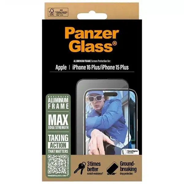 PanzerGlass προστατευτικό οθόνης αλουμινένιο πλαίσιο iPhone 16 Plus 6.7" ultra-wide fit 2851 - Image 4