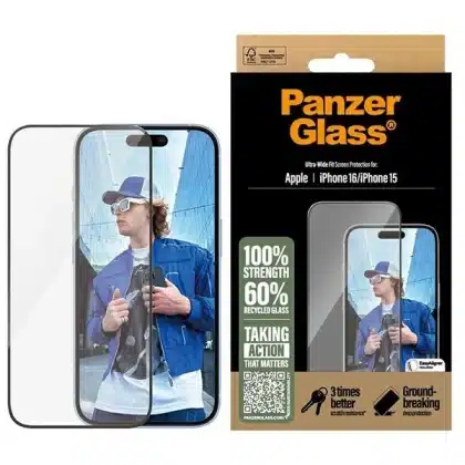 PanzerGlass προστατευτικό οθόνης iPhone 16 6.1" Ultra-Wide Fit 2861