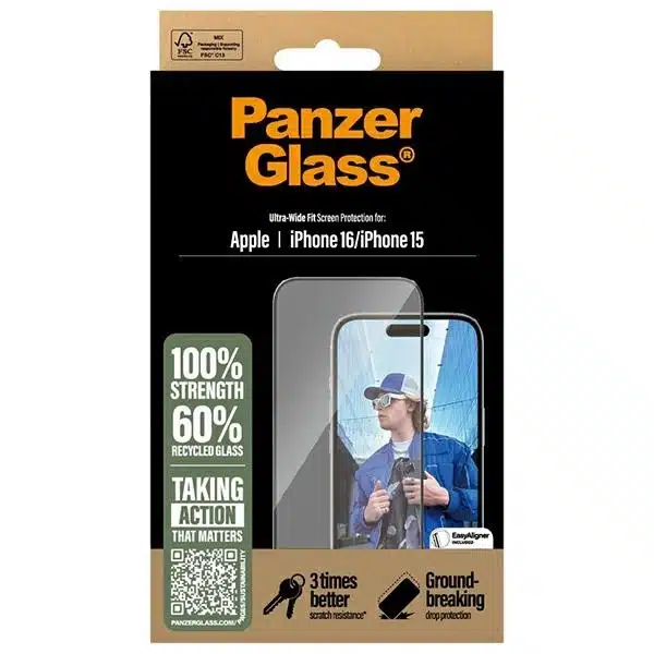 PanzerGlass προστατευτικό οθόνης iPhone 16 6.1" Ultra-Wide Fit 2861 - Image 4