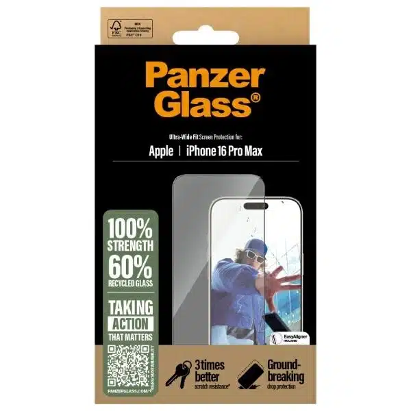PanzerGlass προστατευτικό οθόνης iPhone 16 Pro Max 6.9" Ultra-Wide Fit 2864 - Image 4
