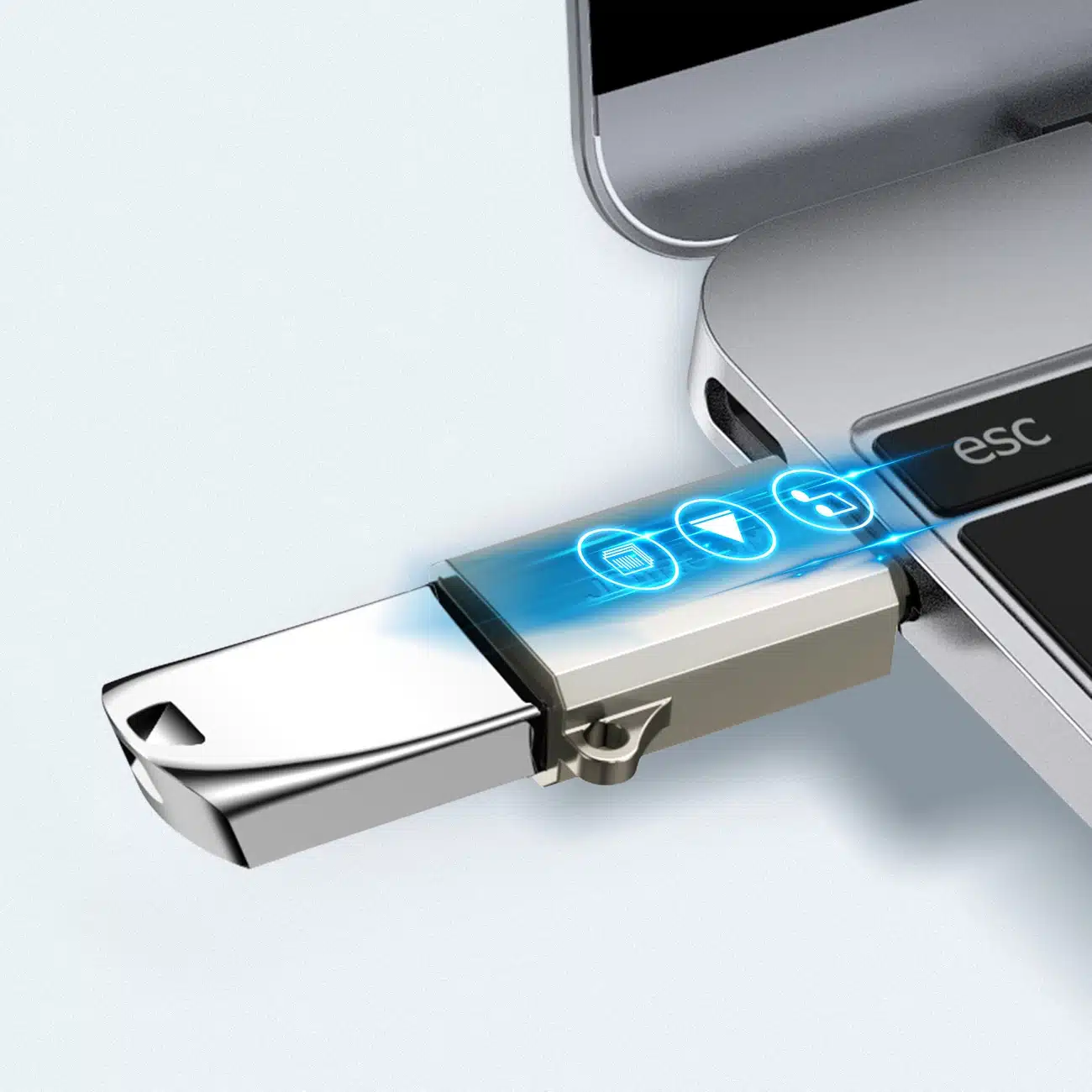 Joyroom προσαρμογέας USB-C (αρσενικό) / USB-A (θηλυκό) με θηλιά λαιμού - Ασημί - Image 2