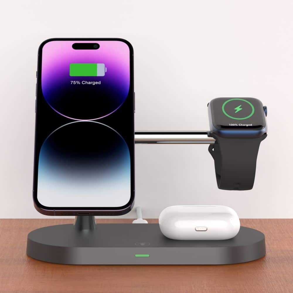 Tech-Protect A12 3in1 μαγνητικός MagSafe ασύρματος φορτιστής μαύρος - Image 7