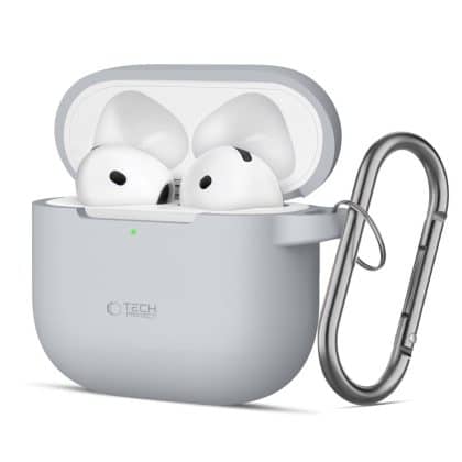 Tech-Protect σιλικόνη γάντζος Apple AirPods 4 γκρι κηρός