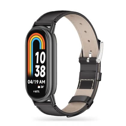 Tech-Protect Leatherfit - Xiaomi Smart Band 8 / 9 / NFC - Μαύρο