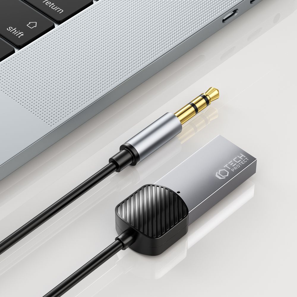 Tech-Protect προσαρμογέας ήχου Bluetooth AUX καλώδιο γκρι - Image 4
