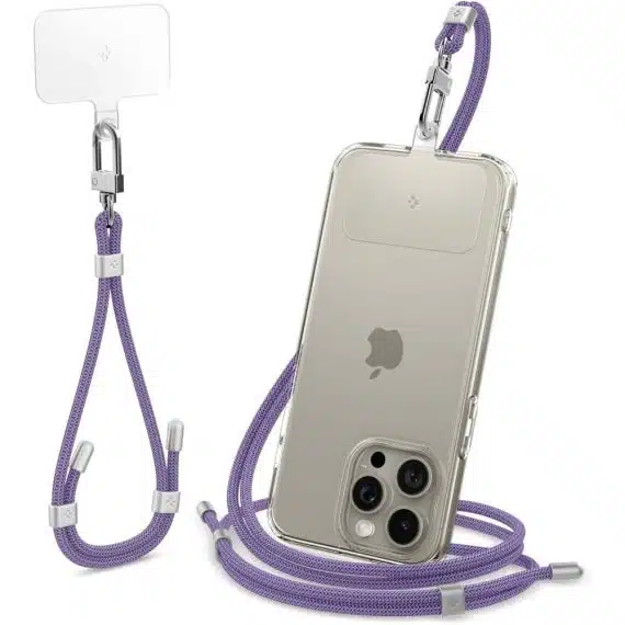 Spigen σετ λουράκι κινητού universal crossbody & wrist σκούρο μωβ