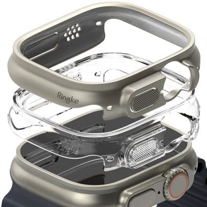 RINGKE Slim 2-pack Apple Watch Ultra 1 / 2 (49 mm) διαφανές & τιτάνιο γκρι
