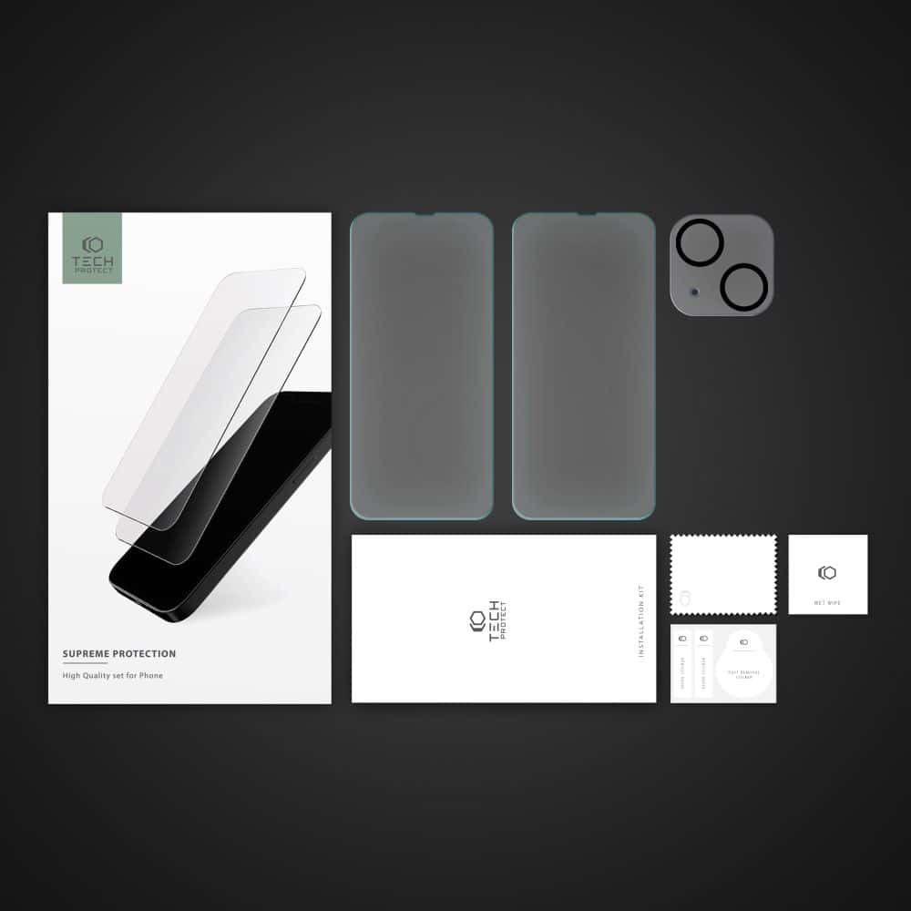Tech-Protect tempered glass set iPhone 14 διαφανές - Image 5