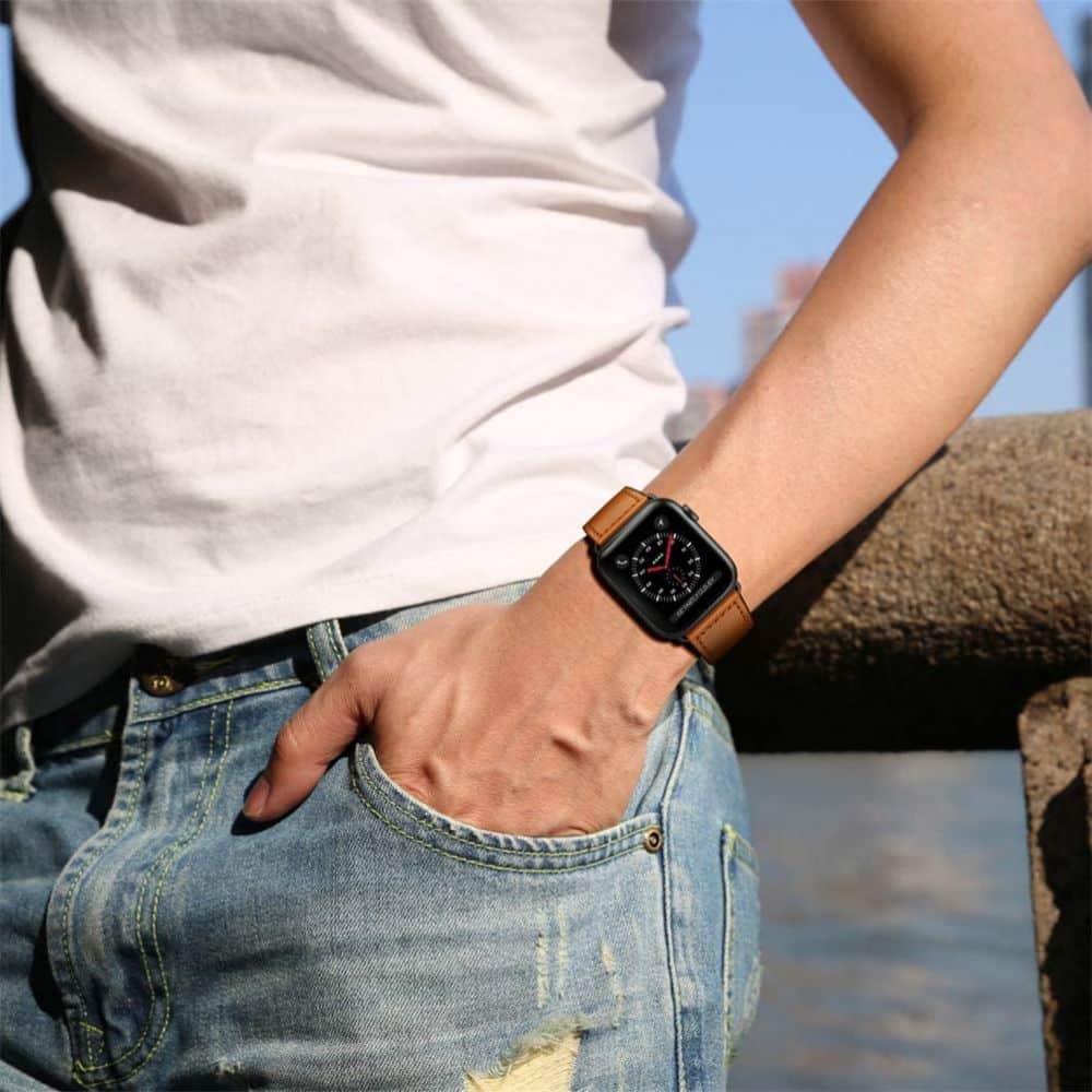 TECH-PROTECT Leatherfit - θήκη για Apple Watch 4 / 5 6 7 8 SE Ultra - Καφέ - Image 2