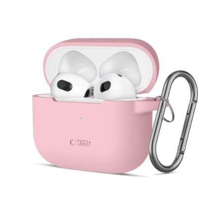 Tech-Protect σιλικόνη γάντζος Apple AirPods 3 σκόνη ροζ