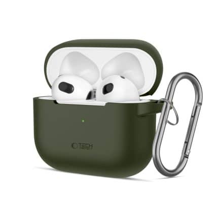 Tech-Protect σιλικόνη γάντζος Apple AirPods 3 ελαιόλαδο πράσινο