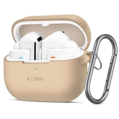 Tech-Protect σιλικόνη γάντζος Samsung Galaxy Buds 3 / 3 Pro καφέ latte