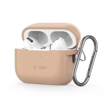 Tech-Protect σιλικόνη γάντζος Apple AirPods Pro 1 / 2 καφέ latte
