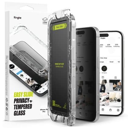 Ringke Σαφές γυαλί προστασίας οθόνης 2-πακέτο iPhone 16 Pro ιδιωτικότητας
