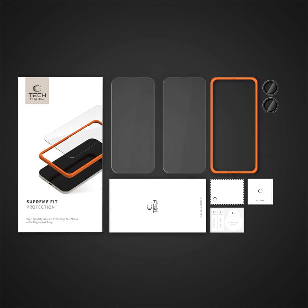 Tech-Protect γυαλί προστασίας Supreme Set 3-Pack iPhone 16 διαφανές - Image 6