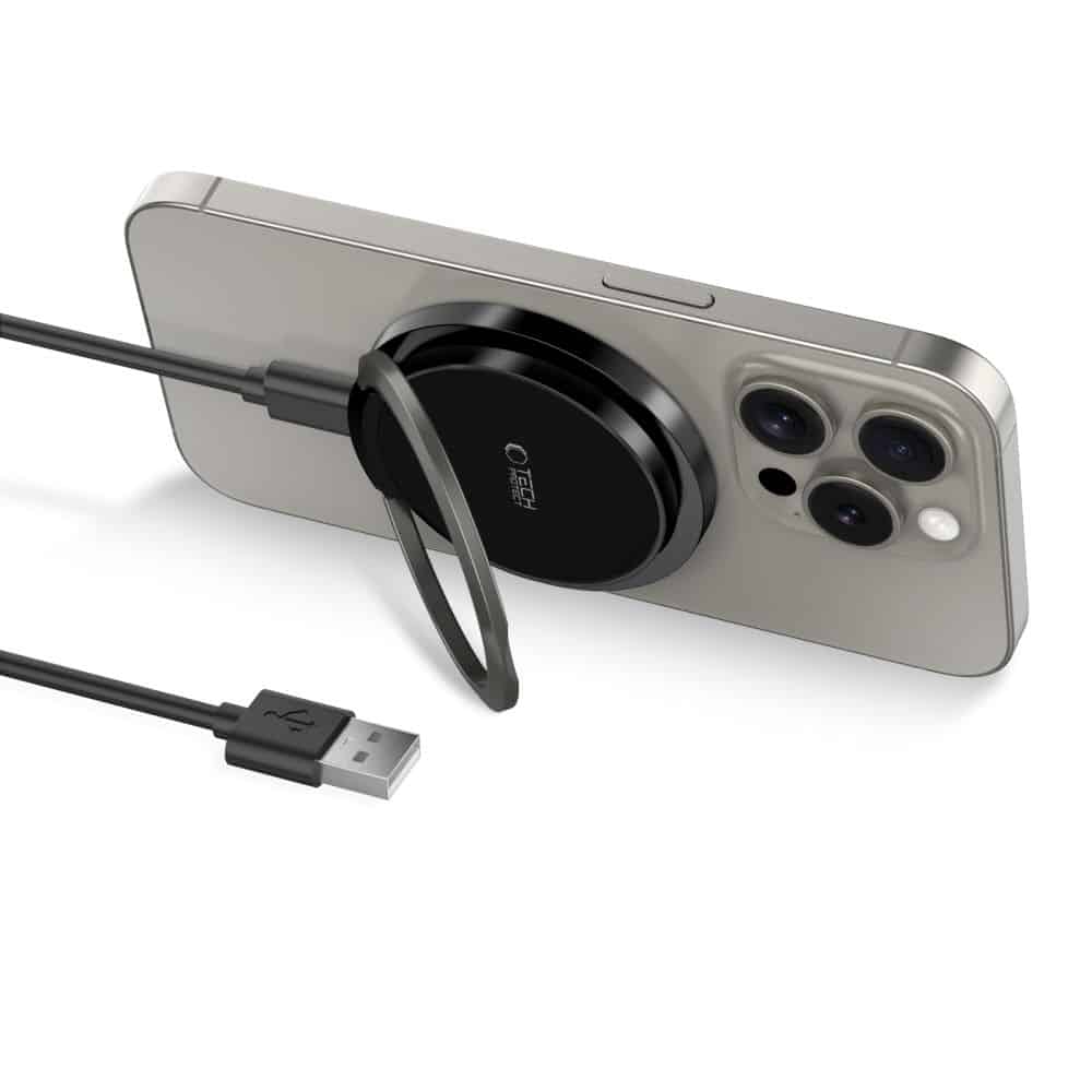 Tech-Protect Qi15W-A33 μαγνητικός Magsafe ασύρματος φορτιστής μαύρος - Image 2