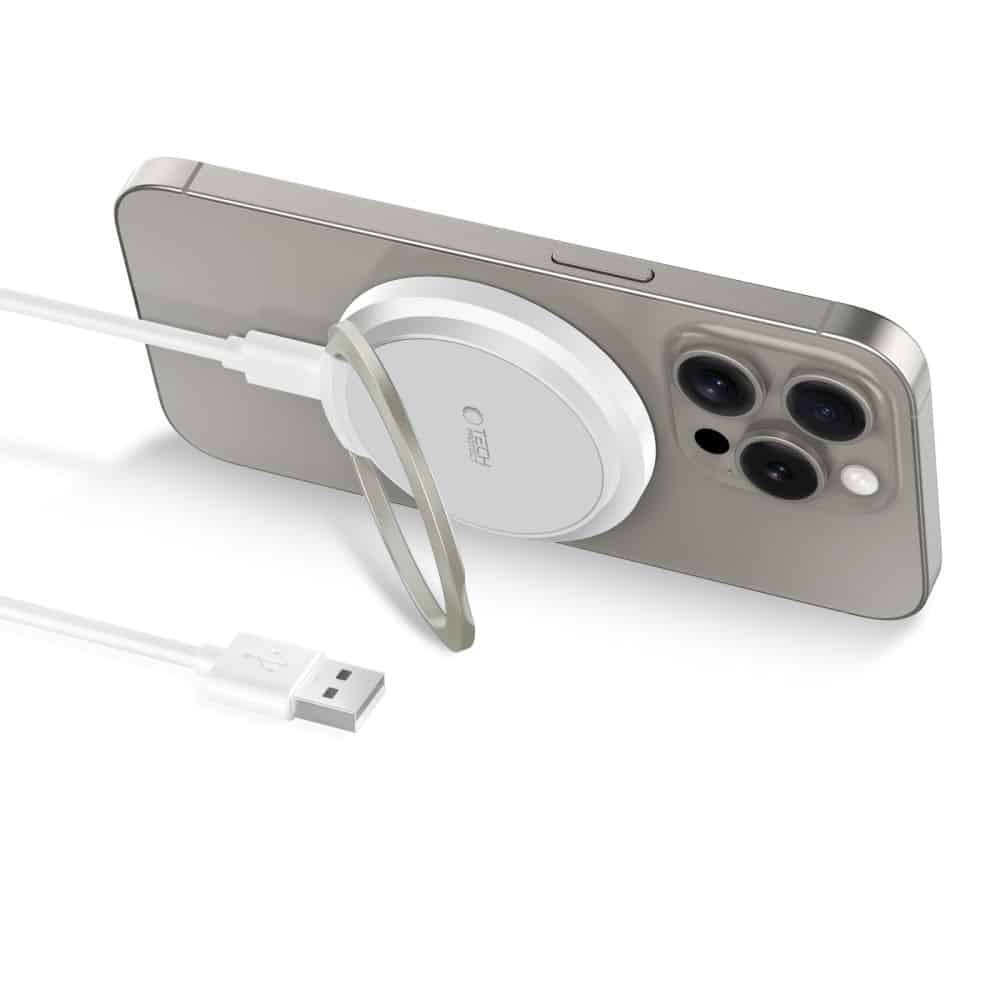 Tech-Protect ασύρματος φορτιστής MagSafe 15W A33 μαγνητικός λευκός - Image 2