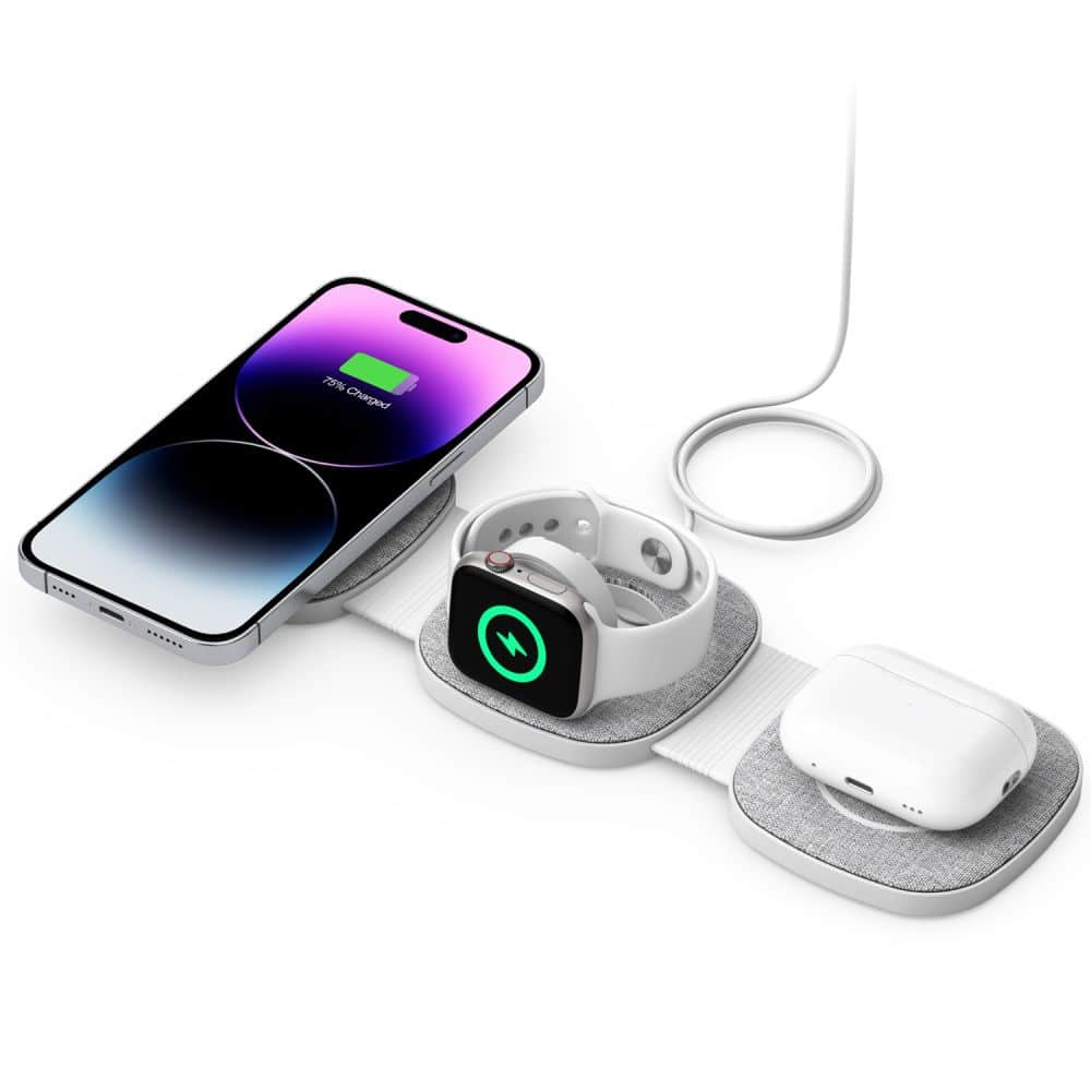Tech-Protect Qi15W-A32 3in1 μαγνητικός MagSafe ασύρματος φορτιστής γκρι - Image 3