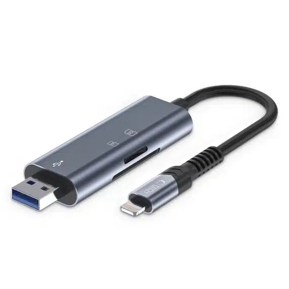 Tech-Protect card reader ultraboost sd & micro sd lightning & usb γκρι
