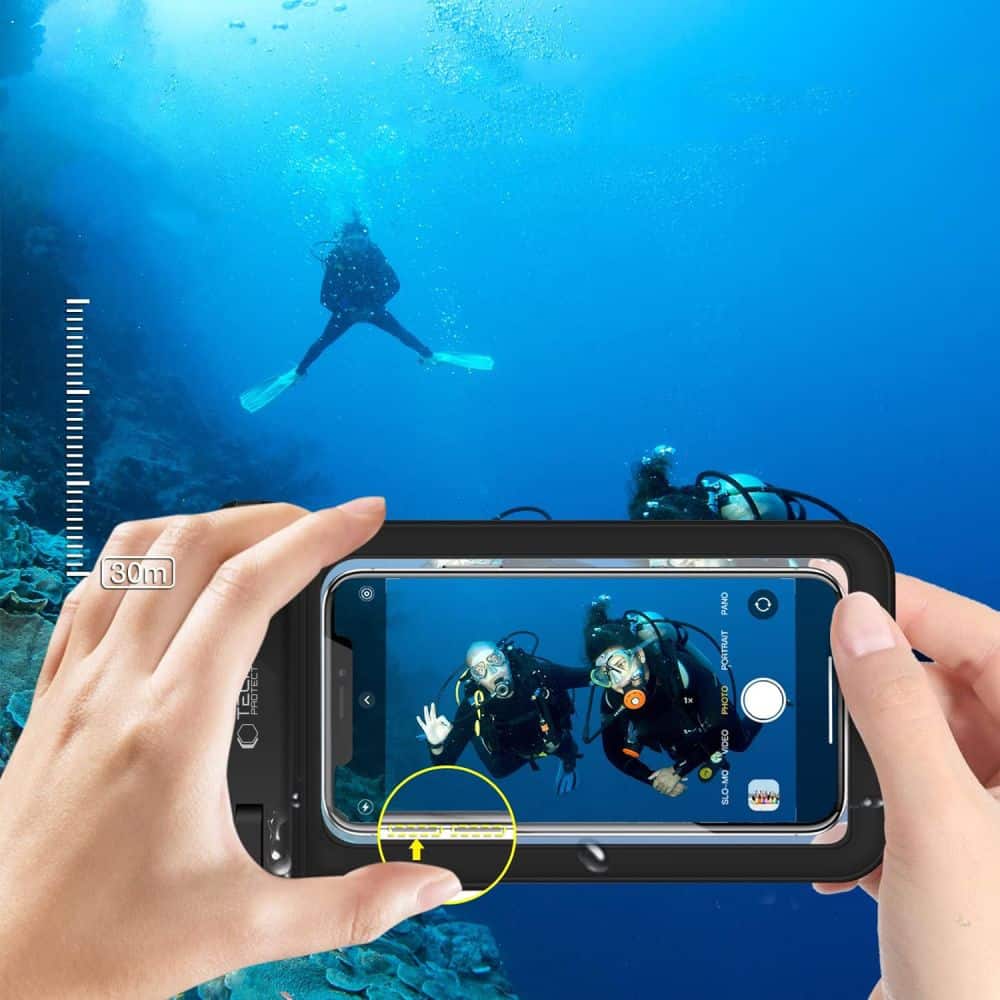 Tech-Protect αδιάβροχη θήκη UWC9 8.9 ιντσών μαύρη/πορτοκαλί - Image 3