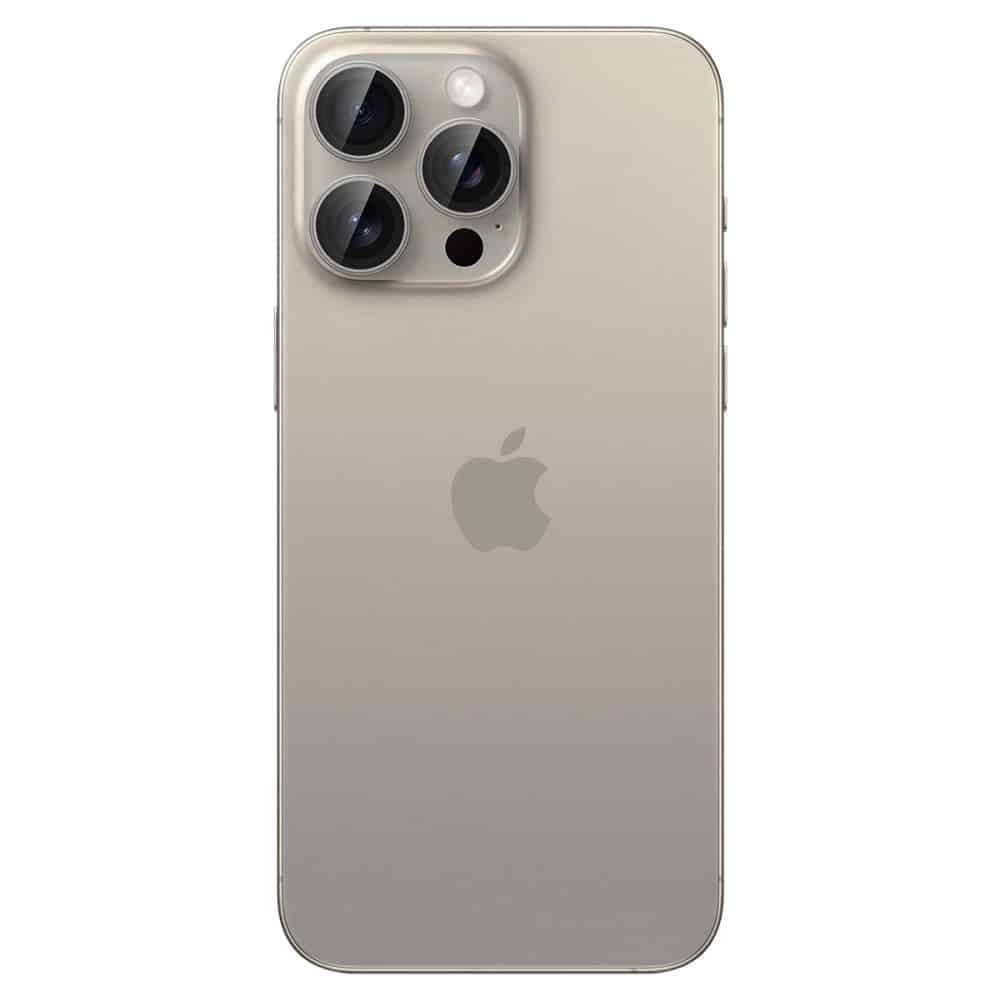 Spigen Optik Pro Glas.tr "Ez Fit" camera protector 2-pack iPhone 14 Pro / Pro Max / 15 Pro / Pro Max / 16 Pro / Pro Max φυσικό τιτάνιο - Image 3