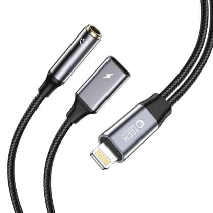 Tech-Protect αντάπτορας καλωδίου ultraboost lightning σε mini jack 3.5mm & lightning μαύρος
