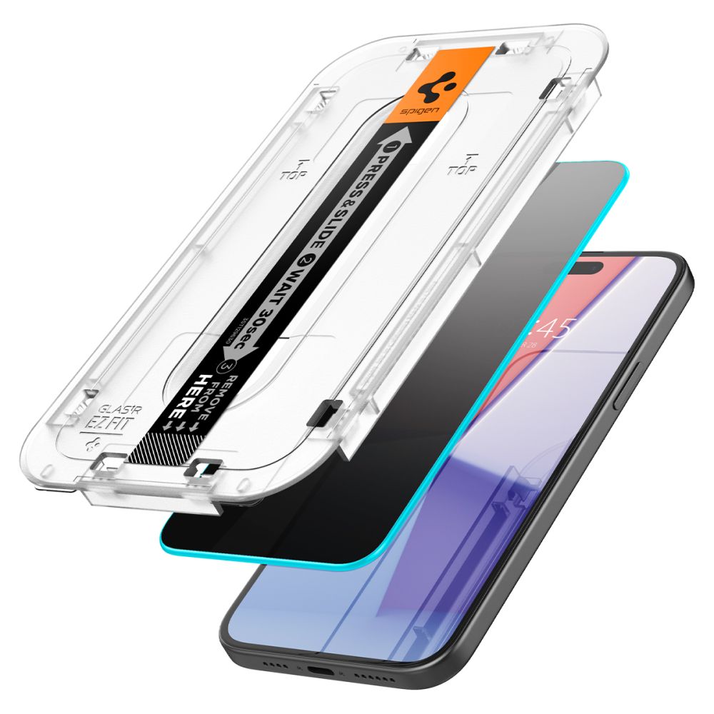 Spigen γυαλί προστασίας Glas.TR "EZ Fit" iPhone 15 Plus Privacy - Image 2