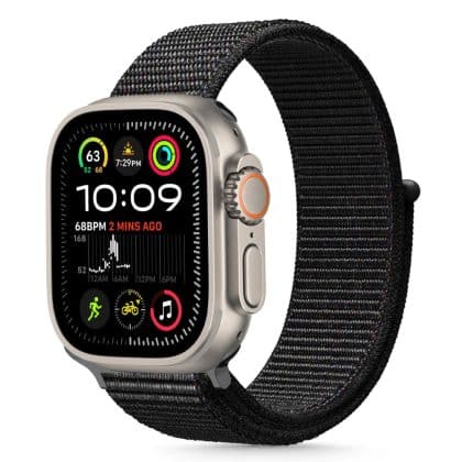TECH-PROTECT Nylon - θήκη για Apple Watch 6 / 7 8 9 10 SE Ultra 1 2 - Μαύρο