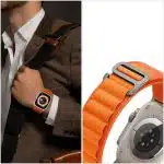 Tech-Protect λουράκι νάιλον pro Apple Watch 6 / 7 / 8 / 9 / 10 / SE / Ultra 1 / 2 (44 / 45 / 46 / 49 mm) μαύρο / πορτοκαλί - Image 2