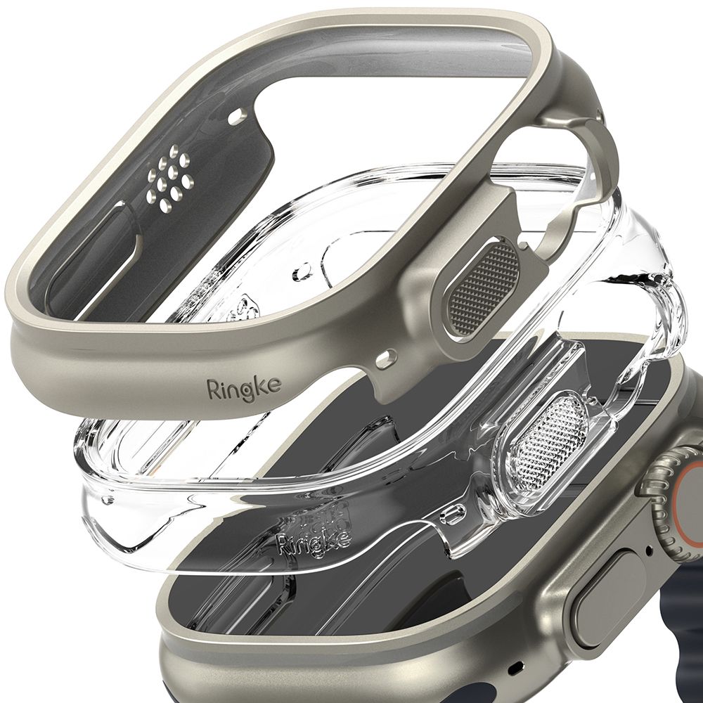 RINGKE Slim 2-pack Apple Watch Ultra 1 / 2 (49 mm) διαφανές & τιτάνιο γκρι - Image 2