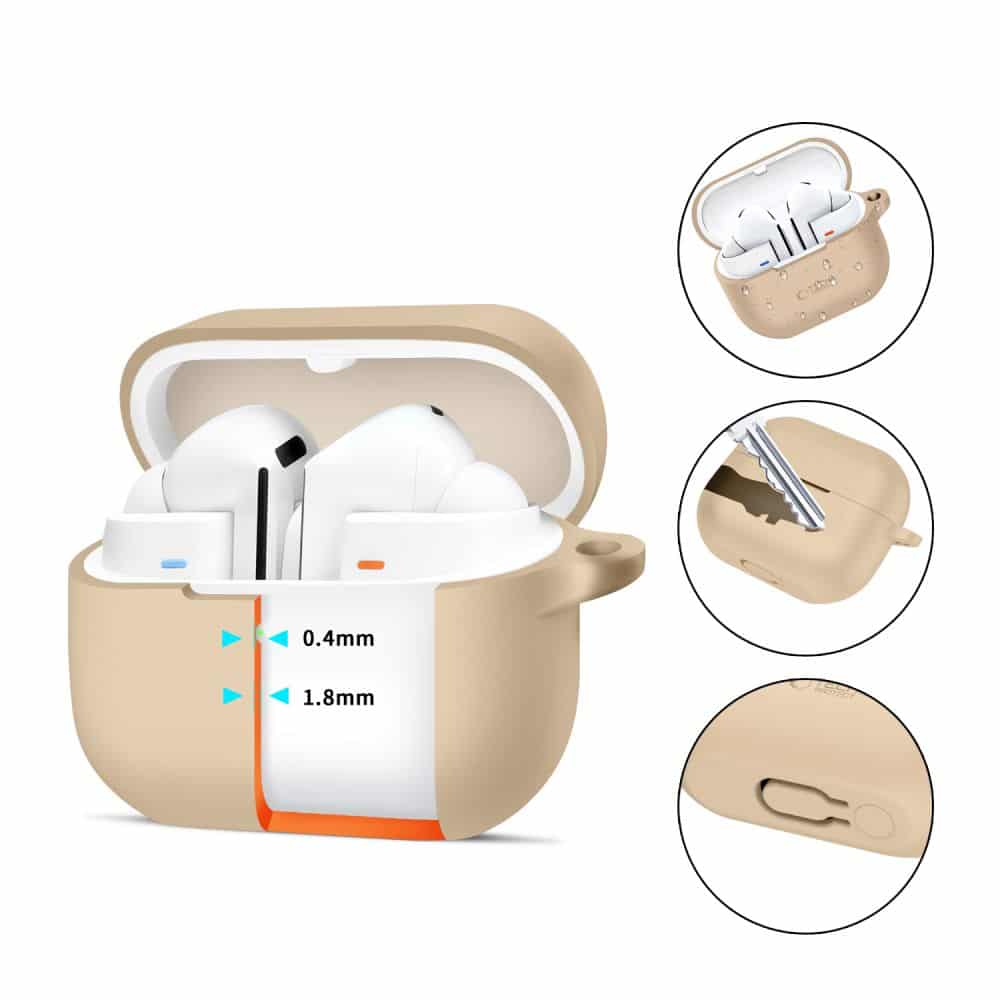 Tech-Protect σιλικόνη γάντζος Samsung Galaxy Buds 3 / 3 Pro καφέ latte - Image 2