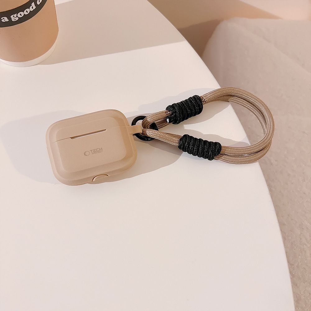 Tech-Protect σιλικόνη σχοινί Apple AirPods Pro 1 / 2 καφέ latte - Image 3