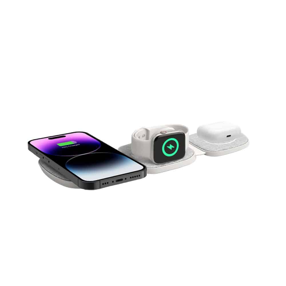 Tech-Protect Qi15W-A32 3in1 μαγνητικός MagSafe ασύρματος φορτιστής γκρι - Image 2