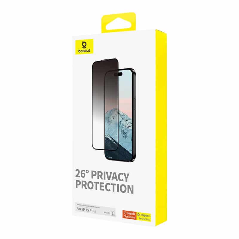 Baseus tempered glass screen protector diamond με φίλτρο ιδιωτικότητας για iPhone 15 Plus (διαφανές) - Image 4