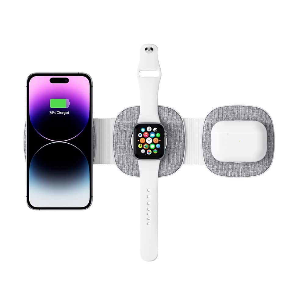 Tech-Protect Qi15W-A32 3in1 μαγνητικός MagSafe ασύρματος φορτιστής γκρι - Image 5
