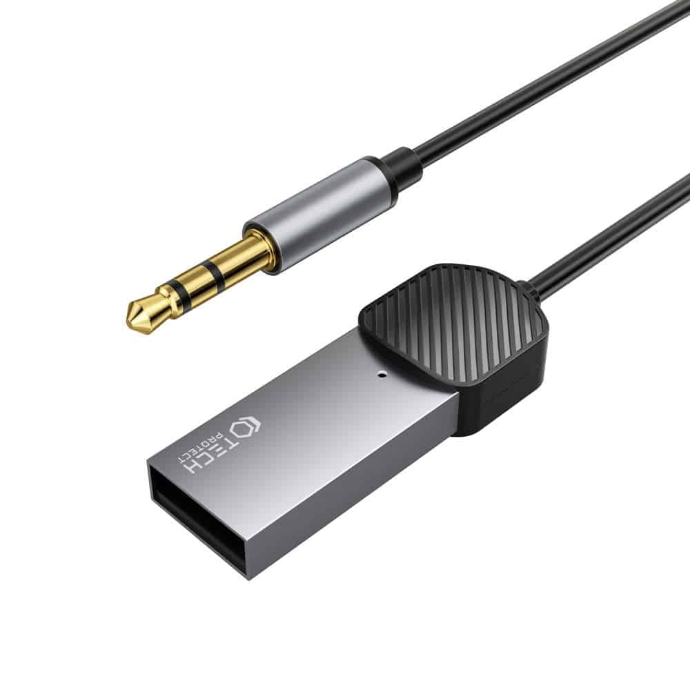 Tech-Protect προσαρμογέας ήχου Bluetooth AUX καλώδιο γκρι - Image 2