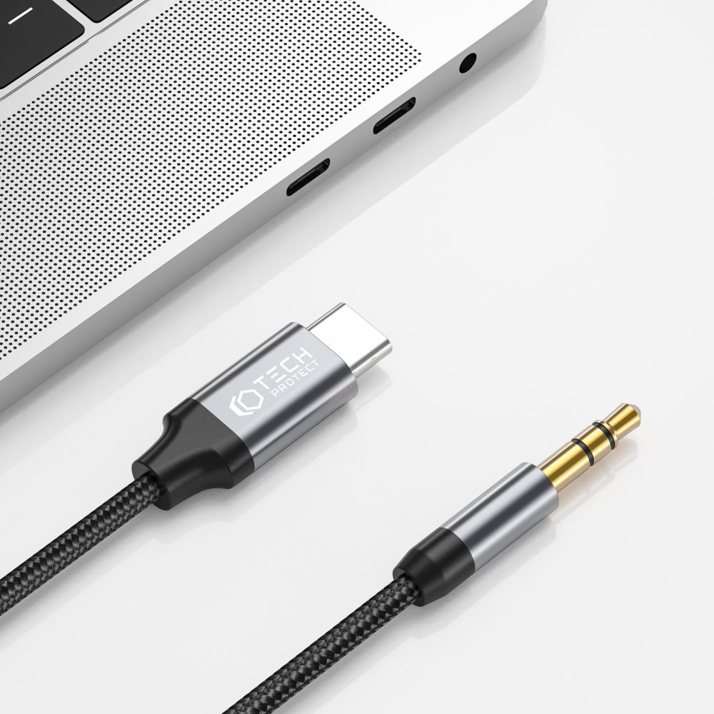 Tech-Protect καλώδιο Type-C σε AUX mini jack 3.5mm 100cm μαύρο - Image 3