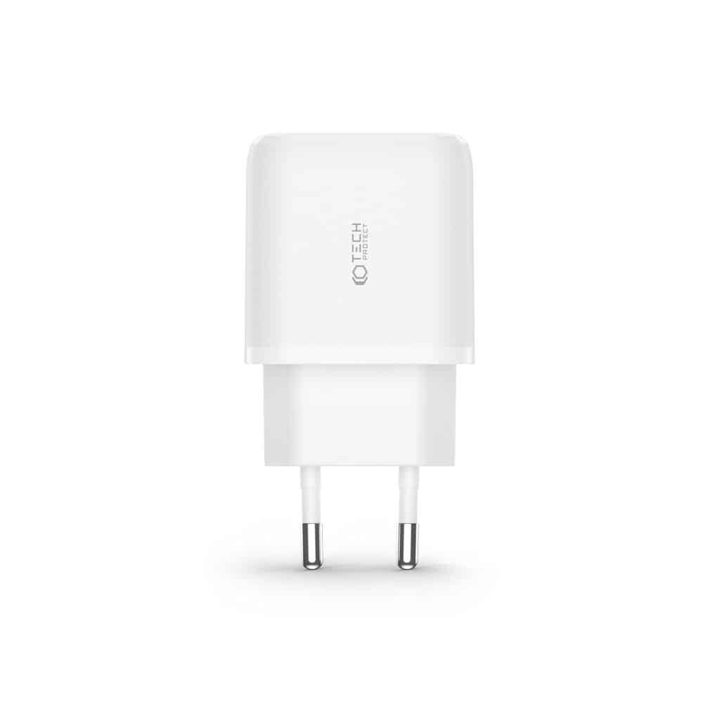 Tech-Protect C20W φορτιστής 2 θυρών PD20W/QC3.0 + καλώδιο Lightning λευκό - Image 3
