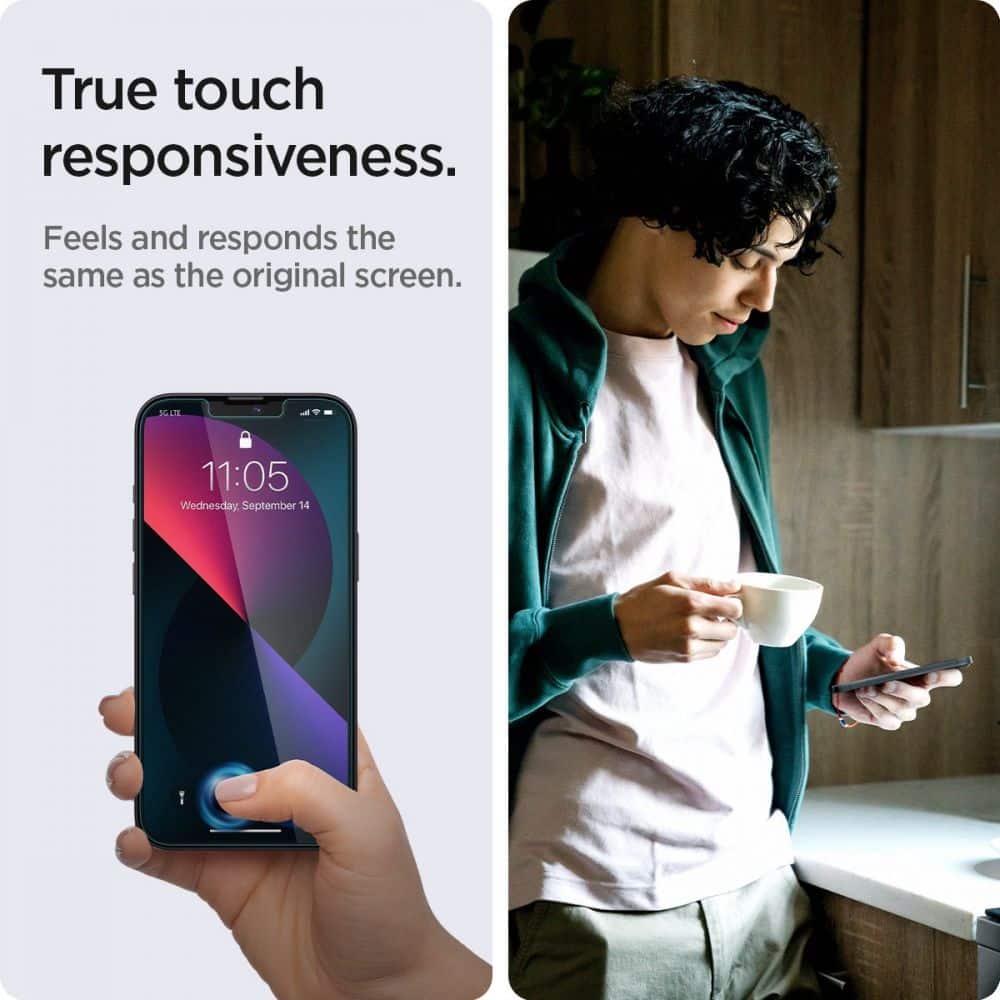 Spigen γυαλί προστασίας Glas.TR "EZ Fit" 2-pack για iPhone 13 Pro Max ιδιωτικότητα - Image 4