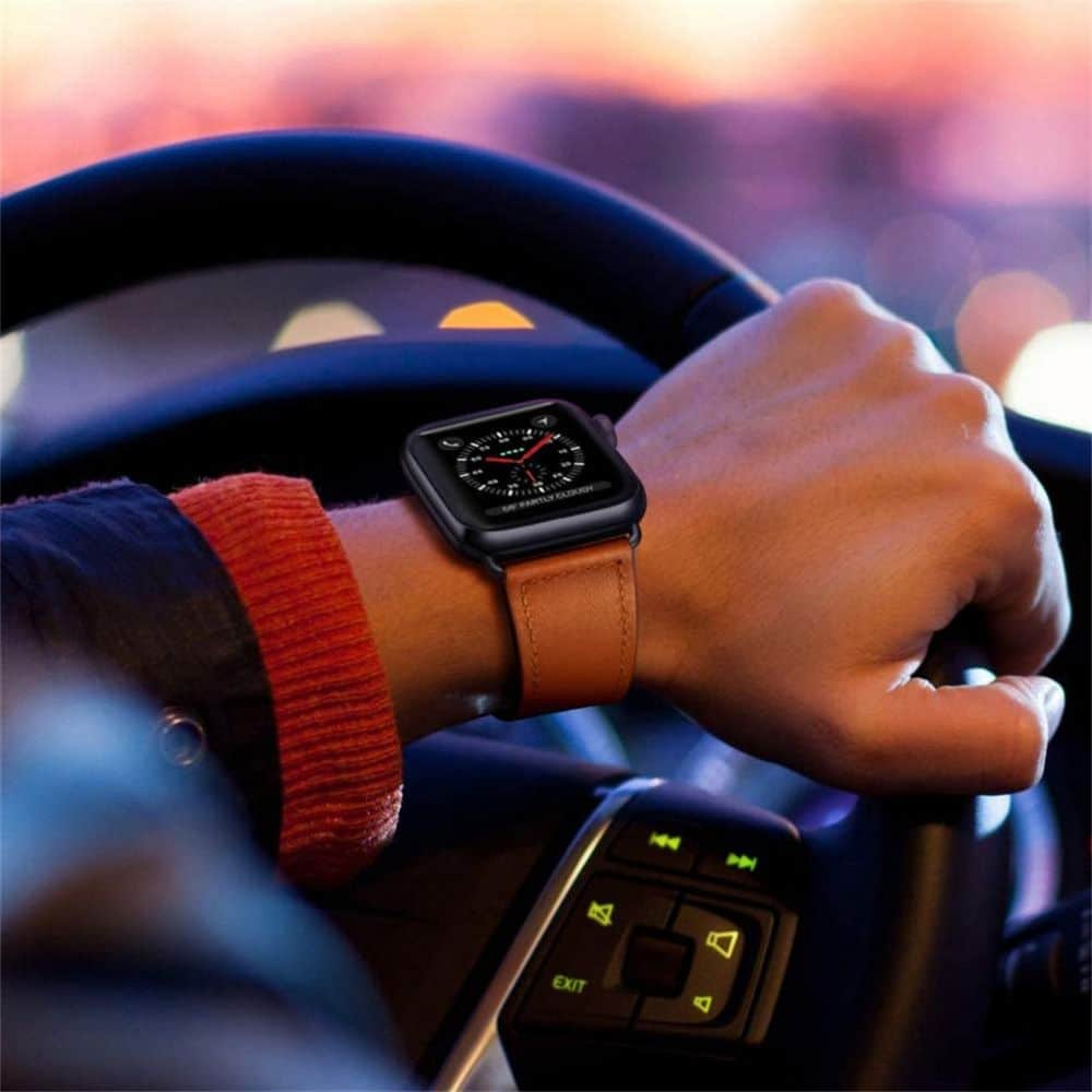 TECH-PROTECT Leatherfit - θήκη για Apple Watch 4 / 5 6 7 8 SE Ultra - Καφέ - Image 3