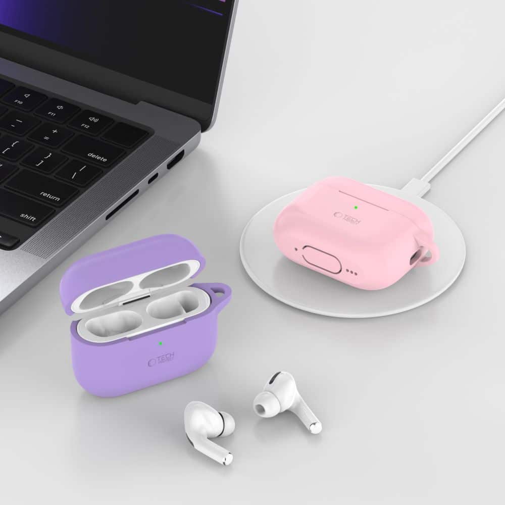 Tech-Protect σιλικόνη γάντζος Apple AirPods Pro 1 / 2 καφέ latte - Image 3